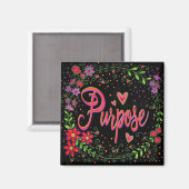 目的かわいらしピンクフローラ感動的お洒落 マグネット (正面/裏面)