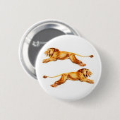 目的が異なるライオン 缶バッジ (正面&裏面)