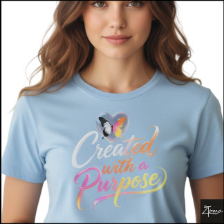 目的のために作られた ネオン光沢 スクリプト グラフィック Tシャツ