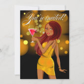 目的のパーティーのお祝いの黄色 招待状 (正面)