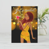 目的のパーティーのお祝いの黄色 招待状 (スタンド正面)