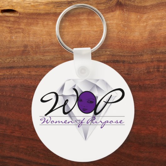 目的の女性ラウンドキーチェーン キーホルダー (正面)