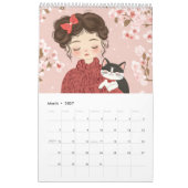 目的の瞬間:猫図解入りの、写真付きのカレンダー カレンダー (3月 2027)