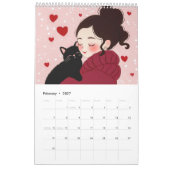 目的の瞬間:猫図解入りの、写真付きのカレンダー カレンダー (2月 2027)