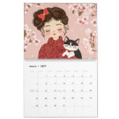 目的の瞬間：猫図解入りの、写真付きのカレンダー カレンダー (3月 2027)