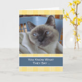 目的の誕生日の願い、シャム猫のバスケット カード (黄色い花)