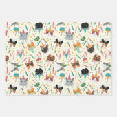 目的の誕生日猫ラッピング紙（3枚） ラッピングペーパーシート (正面3)