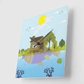 目的を持つ魚 スクエア壁時計 (傾斜)