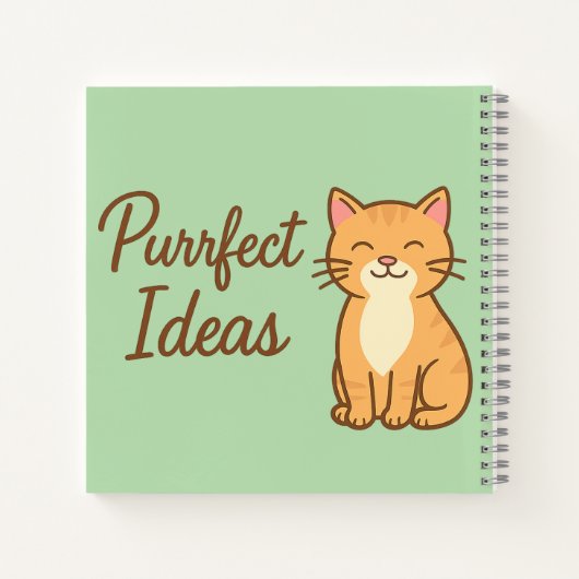 目的アイディアカラフル- Cute Cat Notebookカバー ノートブック (裏面)