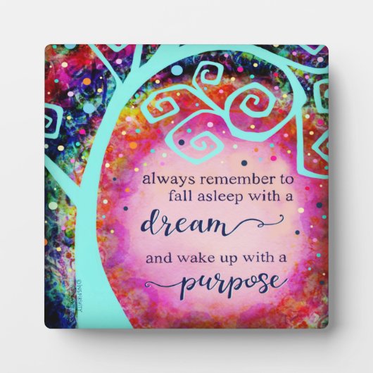 目的インスパイア的な引用文刺激で目覚める フォトプラーク (正面)