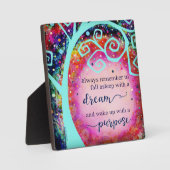 目的インスパイア的な引用文刺激で目覚める フォトプラーク (正面)