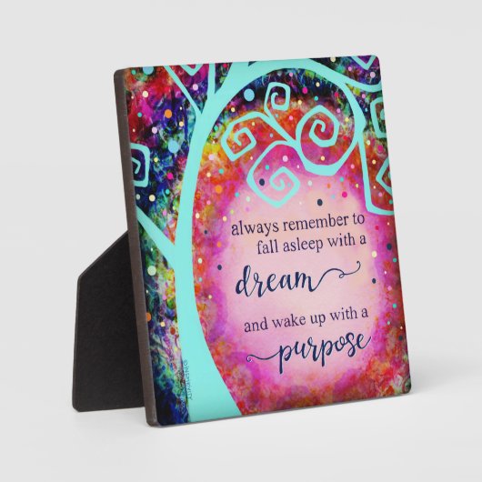 目的インスパイア的な引用文刺激で目覚める フォトプラーク (正面)