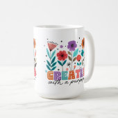 目的クリスチャンによって作成されたフローラ コーヒーマグカップ (正面右)