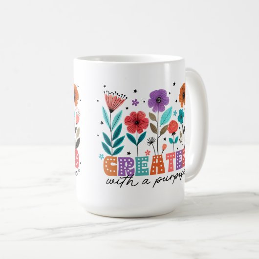 目的クリスチャンによって作成されたフローラ コーヒーマグカップ (正面右)