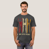 目的チェスプレーヤーで移動レトロヴィンテージ Tシャツ (正面フル)