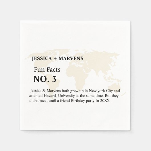 目的地おもしろい結婚ファクトの,リハーサルのディナー スタンダードカクテルナプキン (正面)