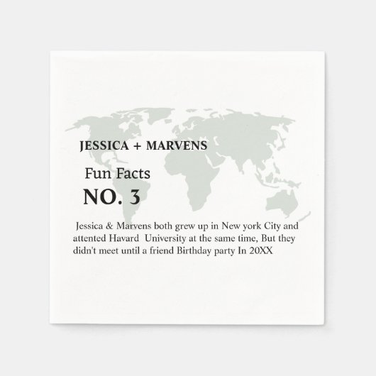 目的地おもしろい結婚ファクトの，リハーサルのディナー スタンダードカクテルナプキン (正面)