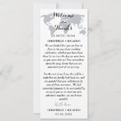 目的地のウェディングウェルカム&サンキューテーブルカード 招待状 (正面)