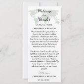 目的地のウェディングウェルカム&サンキューテーブルカード 招待状 (正面)