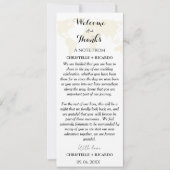 目的地のウェディングウェルカム&サンキューテーブルカード 招待状 (正面)
