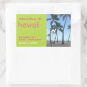 目的地のウェディンググリーン熱帯抱き枕ラベル 長方形シール (バッグ)