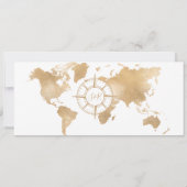 目的地のウェディングボーディングパスギリシャ 招待状 (裏面)