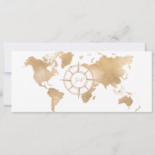 目的地のウェディングボーディングパスギリシャ 招待状 (裏面)