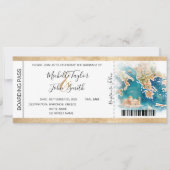 目的地のウェディングボーディングパスギリシャ 招待状 (正面)