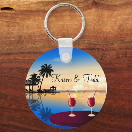 目的地のカスタマイズ結婚式=自分の名前で キーホルダー (正面)