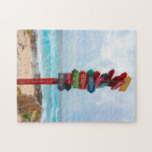 目的地のサインポストCozumelビーチメキシコ。 ジグソーパズル (横)