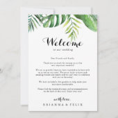 目的地のトロピカル結婚グリーンの歓迎レター (正面)