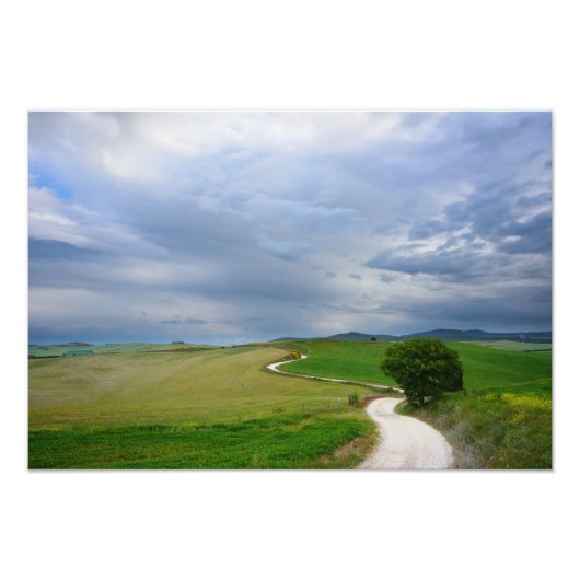 目的地のフォトプリントに向かうカーブした道路 フォトプリント (正面)