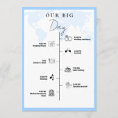 目的地の旅行の結婚式の日イベントタイムライン プログラム (裏面)