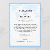 目的地の旅行の結婚式の日イベントタイムライン プログラム (正面)