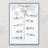 目的地の旅行の結婚式の日イベントタイムライン プログラム (裏面)