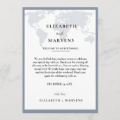 目的地の旅行の結婚式の日イベントタイムライン プログラム (正面)