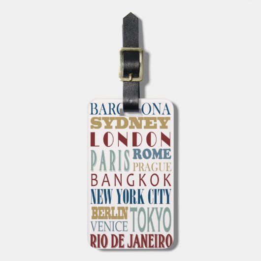 目的地の旅行の荷物タグ ラゲッジタグ (正面縦)