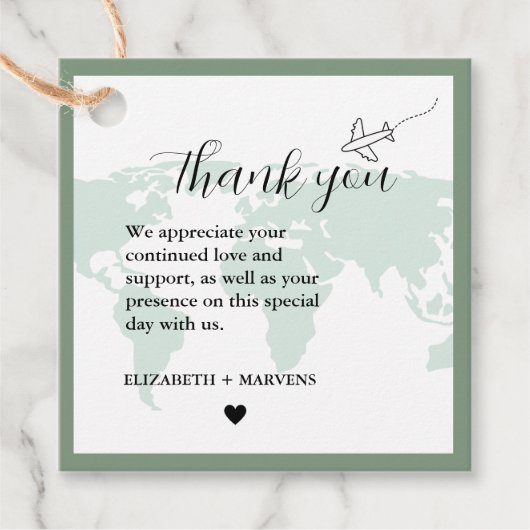 目的地の旅行テーマ結婚の歓迎の推測バッグ フェイバータグ (正面)