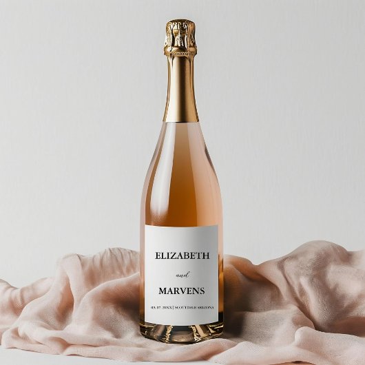 目的地の旅行テーマ結婚の スパークリングワインラベル