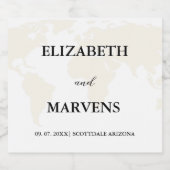 目的地の旅行テーマ結婚の スパークリングワインラベル (シングルラベル)