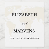 目的地の旅行テーマ結婚の ワインラベル (シングルラベル)