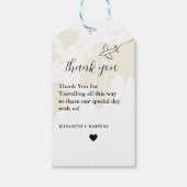 目的地の旅行結婚テーマの感謝していあなた ギフトタグ (正面)