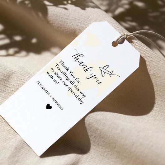 目的地の旅行結婚テーマの感謝していあなた ギフトタグ