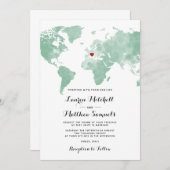 目的地の旅行結婚式招待状 招待状 (正面/裏面)
