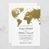 目的地の旅行結婚式招待状 招待状 (正面/裏面)