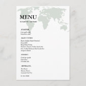 目的地の旅行結婚語のブライダルシャワー メニュー (正面)