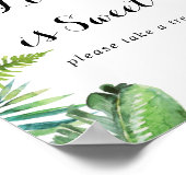 目的地の熱帯の緑の愛は甘いサインである ポスター (角)