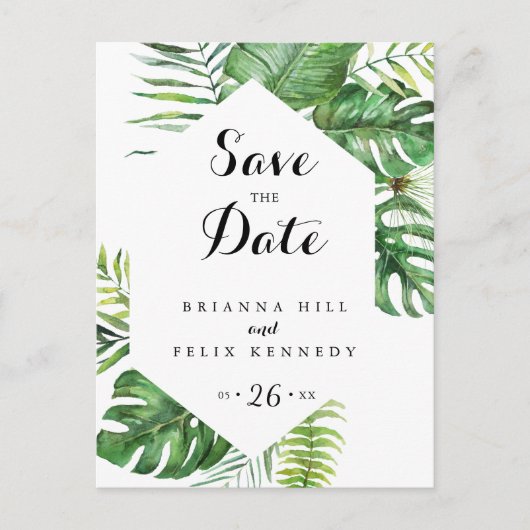 目的地の熱帯の緑の日を保存 ポストカード (正面)