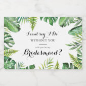 目的地の熱帯の緑の花嫁の提案 スパークリングワインラベル (シングルラベル)