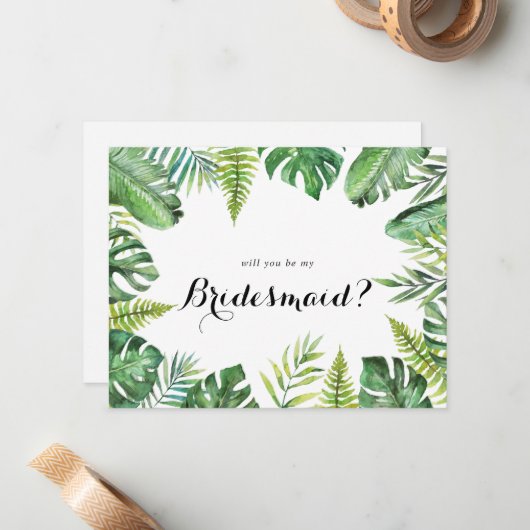 目的地の熱帯の緑の花嫁の提案 ノートカード (正面/裏面インサイチュ)